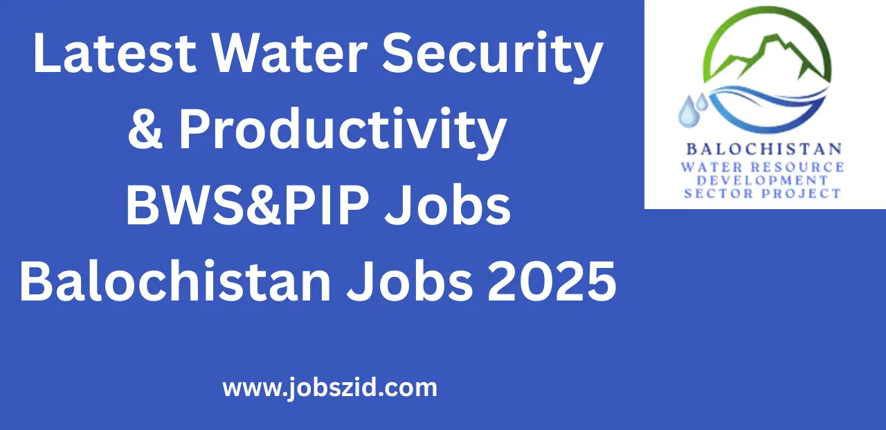 Latest Water Security & Productivity BWS&PIP Jobs Balochistan Jobs 2025